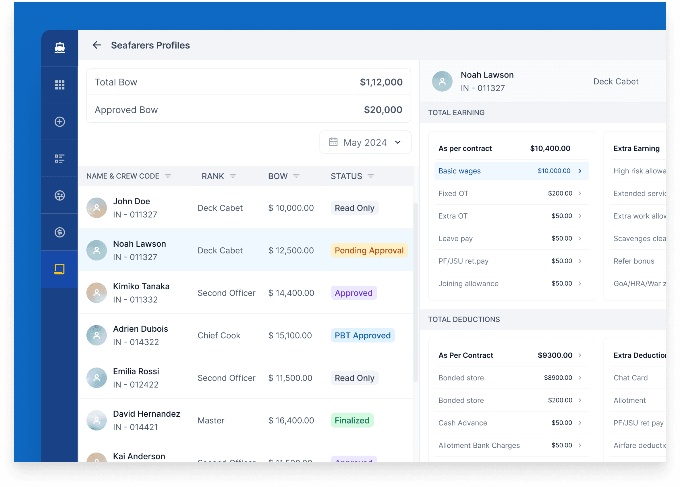 Portage Bill / Crew Wages App