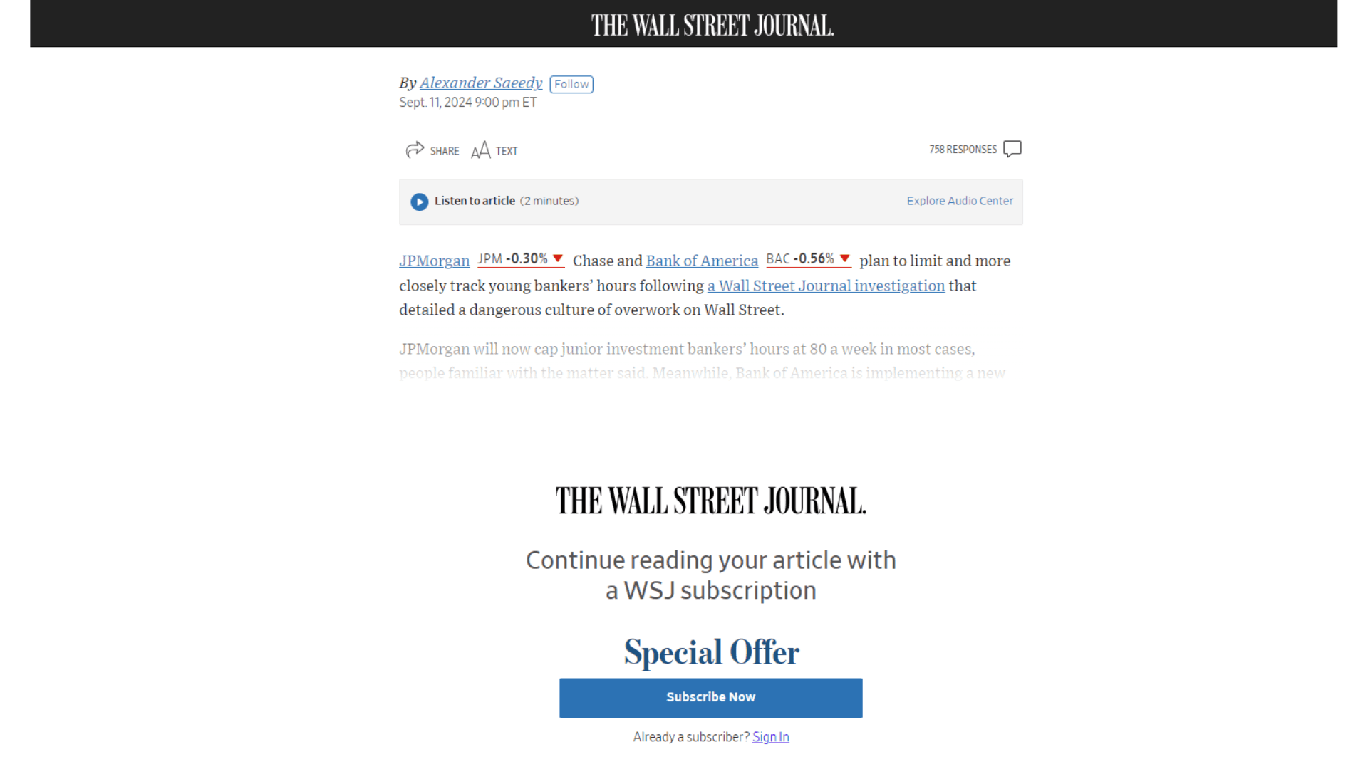 The Wall Street Journal Subsciption