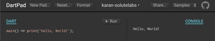 My First Hello, World! in Dart 🎉