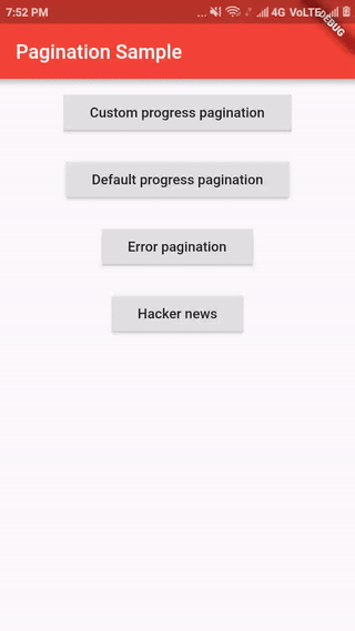 Flutter Pagination with Custom Progress Widget
