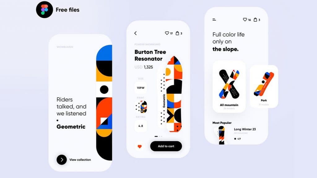 Snowboarding eCommerce App Figma Template