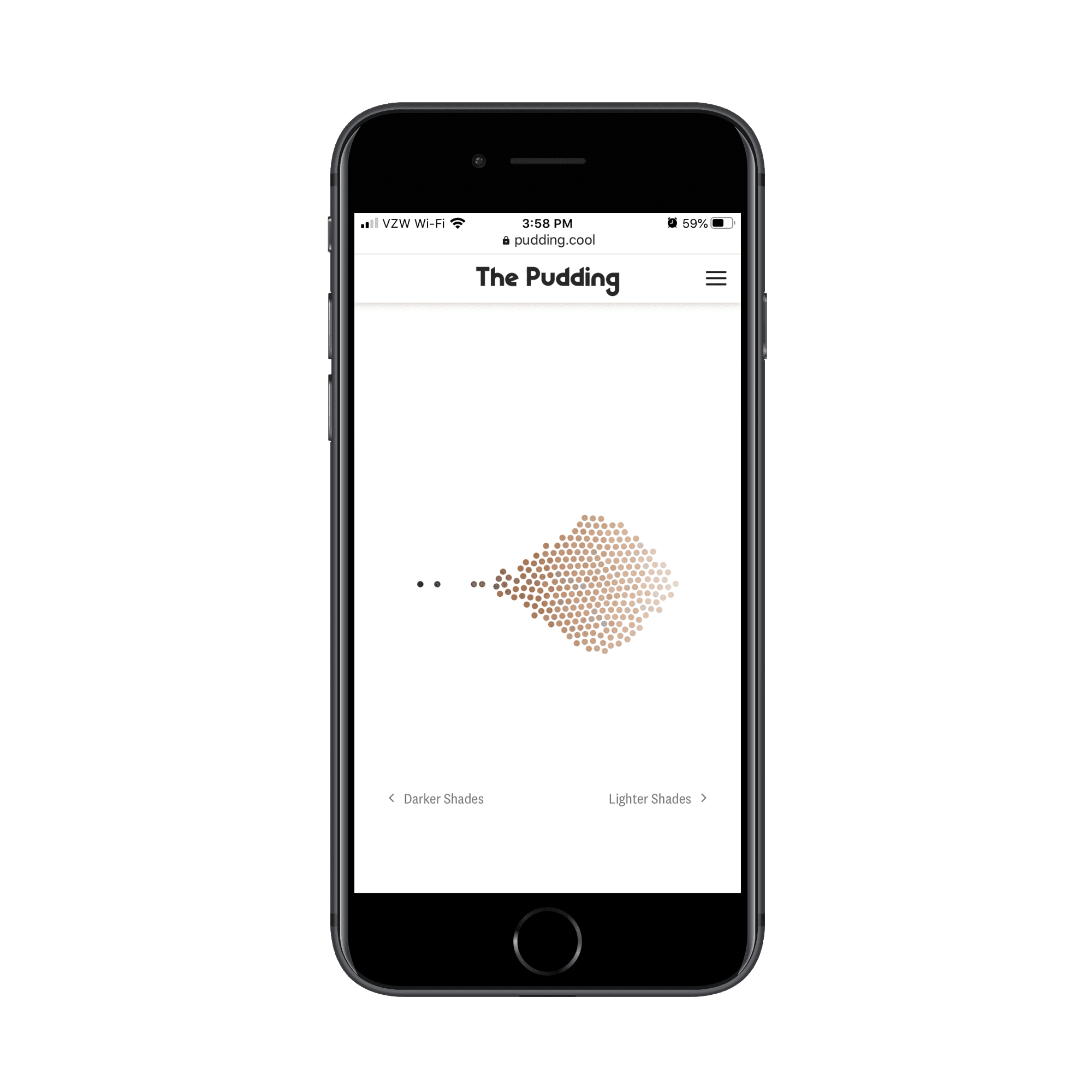 the pudding mobile web experience